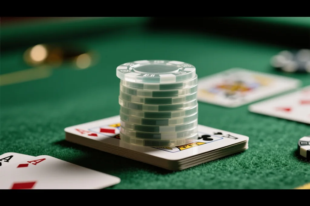 St&oacute;ł do blackjacka z panelem decyzji gracza